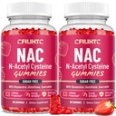 CFILIHTC (2 Pack) NAC Gummies 600mg, N Acetyl Cysteine Supplement with Glutathione, Resveratrol, Magnesium, CoQ10, NAC Chewable for Antioxidants & Immune Support, Strawberry Flavor 120 Gummies