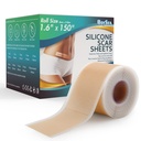 Professionell Silicone Scar Sheets (1,6 "x 150" Scar Roll-3,8M) - Scars Removal Treatment - Återanvändbar Silicone Scar Tape Strips Typ för Keloid, C-Sektion, Kirurgi, Bränn, Acne et
