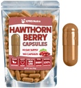 XPRS Nutra Hawthorn Berry Capsules - 180 Count (90 Day Supply) of Premium Hawthorne Berry Capsules for Cardiovascular Support - Vegan Friendly Hearth Health Supplement