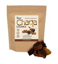 Sayan Siberian Pure Raw Chaga Mushroom Chunks med Black Top Crust 8 Oz / 223 g - Premium Wild-Harvested Antioxidant Tea för immunstöd, fokus och Digestive Health - Non-GMO