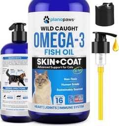 Omega 3 Fiskolja för katter - Bättre än laxolja för katter - Kattungen + Cat Vitaminer och tillskott - Cat Health Supplies - Cat Dandruff Behandling - Liquid Fish Oil för husdjur - Cat Shedding Products