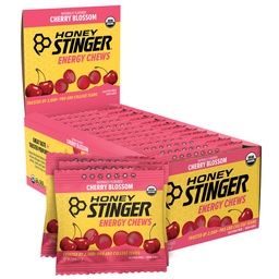 Honung Stinger Organic Cherry Blossom Energy Chew, Gluten Free & Caffeine Free, för träning, körning och prestanda, sportnäring för hem & gym, Pre och Mid Workout, 12 Pack, 21.6 Ounce