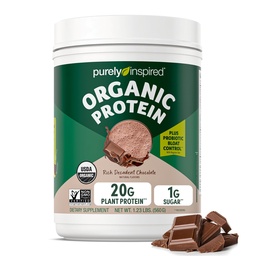 Purely Inspired Plant-Based Protein Powder för Män & Kvinnor, Rich Decadent Chocolate (16 portioner) - Vegan & Organic - 20g Pea Protein Powder för Smoothies & Shakes - Dairy-Free, & Gluten-Free