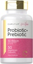 Carlyle Probiotic and Prebiotic for Women | 50 Billion Active Organisms Per Serving | 50 Capsules | with Organic Inulin | Vegetarian Supplement for Women