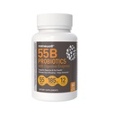 NANOWELL 55B Probiotics with Digestive Enzymes for Immune Support & Gut Health - 55 Billion CFU, 12 Strain, 185 mg Prebiotic - Relieves Gas & Bloating - 60 Vegan Capsules, 60 Day Supply
