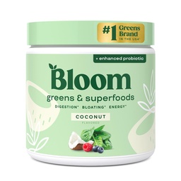 Bloom Nutrition Superfood Greens Powder, Digestive Enzymes med probiotika och prebiotika, Gut Health, Bloating Relief för kvinnor, Chlorella, Green Juice Mix med Beet Root Powder, 30 SVG, Coconut