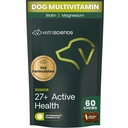 VetriScience Senior 27+ Active Health Chews, Canine Plus Daily Multivitamin for Senior Dogs, Balanced Vitamins, Minerals and Antioxidants, Healthy Aging and Wellness Support, Veggie, 60 Count