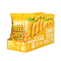 SinFit Protein Chips, 20g Protein/Bag, 50g-Bag, High Fiber, Low Carb, Gluten Free,7/box (7 Bags, Nacho Cheese)