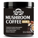 Suiyilary Mushroom Coffee, 10 Mushroom Extract Powder Blend Lion's Mane, Reishi, Chaga, Cordyceps, Turkey Tail, Brain Supplements with Instant Coffee for Energy, Focus, Memory and Immunity 150g