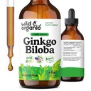 Wild & Organic Ginkgo Biloba Extract Drops - Brain & Focus Support - Liquid Ginkgo Biloba Supplements - Vegan, Sugar & Alkoholfri Herbal Tincture - 4 fl oz