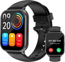 RUIMEN Smart Watches for Men Women (Answer/Make Calls, 2 Bands Included), 1,8” Smartwatch för iOS/Android Phones, Fitness Tracker Heart Rate/Sleep Monitor Digital Watch Waterproof Black