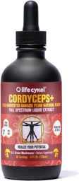 Life Cykel Cordyceps Mushroom Extract med Kakadu Plum - Energi, Stamina & Vitality Support, Natural Aging Supplement - Icke-GMO och Vegan Tincture - 4Fl Oz