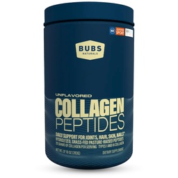 BUBS Naturals Unflavored Collagen Peptides Powder, Best Proteins for Joints & Skin, Pasture Raised Grass Fed, Paleo och Keto Friendly, Whole30 Godkänd, Non-GMO Dairy & Gluten Free, 10oz, 14 Servings