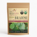 100% Organic Brahmi Powder, Ayurvedic Bacopa Monnieri for Memory, Focus and Nervous System Care, Nootropic Brain Support Blend for Cognitive Wellness, Gut Balance, 16oz