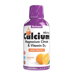 Bluebonnet Nutrition Liquid Calcium Citrate Magnesium Citrate, Vitamin D3, Bone Health, Gluten Free, Soja fri, mjölkfri, kosher, 16 Fl Oz, 32 portioner, Orange Flavor, 16 Fl Oz (Pack av 1)