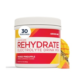 AdvoCare Rehydrate - Electrolyte Drink Mix - Inkluderar Magnesium, Natrium, Kalcium och Kalcium - Antioxidant & Amino Acid Fortified - Stöder Hydration & Recovery - Mango Pineapple, 12,7 oz