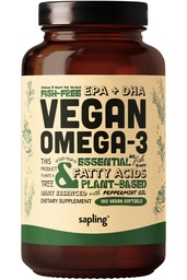 Vegan Omega 3 Supplement - Plant Based DHA & EPA Fatty Acids - Carrageenan Free, Alternativ till fiskolja, Stöder Hjärta, Hjärna, Gemensam Hälsa - Hållbart Källa Alger, Fiskolja Fri - 180 Softgels