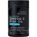 Sports Research Fish Oil Mini-Softgels - Lätt att svälja Omega-3 fettsyror från vilda fångade Alaska Pollock - 625mg, 120 Softgels