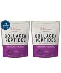 Live Conscious Collagen Peptides Powder - Hair, Skin, Nail och Joint Support - Typ I & III Collagen - Naturligt källad Hydrolyzed Protein - 16oz (2-Pack)
