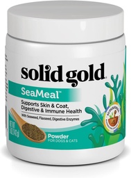 Solid Gold Cat & Dog Multivitaminpulver - Kelp Powder, Omega 3 & Vitaminer för Dental, Digestive, Immune, Skin & Coat Health - Multi Vitamin för hundar och katter - Cat & Dog Food Additive Supplement - 5oz
