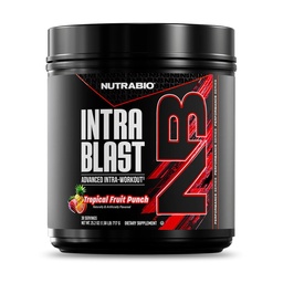 NutraBio Intra Blast Bcaa Powder Amino Acid Supplement, Electrolyte & Hydration Blend, Intra, Pre Workout & Muscle Recovery, 20g Eaa Amino Acids Powder, 5g Glutamin-Tropical Fruit Punch, 30 Servering