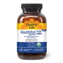 Country Life RealFood Organics for Men - 60 tabletter | 1.300mg Organic Fermented Whole Foods, 7-Mushroom Superfood & Aloe - Certified Gluten-Free, Vegan & USDA Organic Multivitamin
