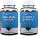 Grundläggande Prebiotic & Probiotic Gummies, 2 miljarder CFU, Blue Raspberry, 50 greve (2 per portion) (tidigare Solimo) (Pack of 2)