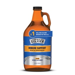 Sovereign Silver Immune Support - Colloidal Silver, Bio-Active Silver Hydrosol, 10 ppm, Liquid Twist Top, 64 Fl Oz, (1,892 ml)