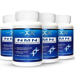 Genex Formulas NMN 250mg Supplements (4 Pack) - 99% Pure Shelf Stabilized Supplement Capsules for Increased NAD Levels & Healthy Aging, GMP Certified, 4 Month Supply