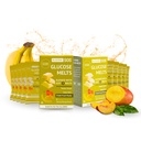 Glucose SOS Melts Made with Dextrose Powder Natural Fruit Puree Sugar, Glucose Tabs, Sports Supplement, Fast Acting Tablets with 10 Individual 15g Servings of Banana/Mango/Peach