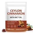 Ceylon Cinnamon Softgels with MCT Oil, True Cinnamon Supplement Extract, Herbal Daily Wellness Support, Non-GMO Formula, 120 Count