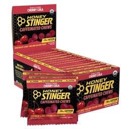 Honung Stinger Cherry Cola Caffeinated Energy Chew, Gluten Free, med koffein, för träning, körning och prestanda, sportnäring för hem och gym, Pre och Mid Workout, 12 Pack, 23.2 Ounce