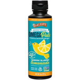 Barleans Omega 3 Fish Oil Liquid Supplement för barn, Chirpin' Slurpin' Lemonade, 540 mg EPA och DHA Fatty Acid, 8 oz