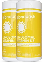 UpNourish 2 Pack - Liposomal Vitamin D 5000 IE 730 softgels, Cholecalciferol Vitamin D3 med naturlig kokosolja, VIT D3 Supplement