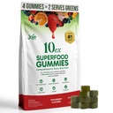 10ex Supergreens Gummies w/Probiotics. 40 Superfoods & Super Greens. 10x More Nutrients. Multivitamins & Antioxidants From Whole Foods. Healthy Snacks For Adults. Keto, Low Carb, Low Calorie - 120 Ct