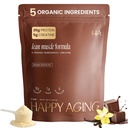 Happy Aging Protein Powder for Women, 20g Organic Pea & Pumpkin Seed Protein, 5g Creatine, Monk Fruit Sweetened, Organic Cocoa & Chia, Vegan Plant Based Protein