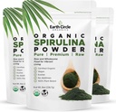 Earth Circle Organics Spirulina Powder, Kosher, Raw and Non-Irradiated | Pure Vegan Protein | Premium Energy Superfood, High Amino Acids and Antioxidants - (8oz - 3 Pack)