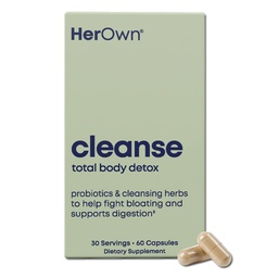 hennes egen Cleanse, Gentle Detox, Stöder Hälsosam Gut, Ocean Algae Cleanse, Prebiotisk / Probiotisk Blend, Rengöring Herbal Blend, Gluten och Soy Free, Vegan, 60 kapslar, 30 portioner, Multicolor