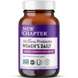 Nytt kapitel Probiotika för kvinnor - 60 ct (2 månads leverans), Kvinnors dagliga probiotikum med prebiotika och probiotika för vaginal hälsa och kast träd för hormonellt stöd, 100% vegetarisk, icke-GMO