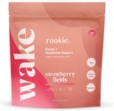 Rookie Wellness Wake - Naturlig energidryck pulver med 125 mg koffein från grönt te extrakt, B-komplex vitaminer, Ashwagandha extrakt, och Guarana extrakt (30 portioner, jordgubbar)