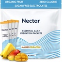 Nectar Hydration Packets - Electrolytes Powder Packets - Sugar Free & 0 Calorie - Organic Fruit Liquid Daily IV Electrolytes Powder for Dehydration Relief & Rapid Rehydration (Mango Pineapple 18 Pack)