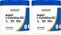 Nutricost Acetyl L-Carnitine (ALCAR) 100 GMS (2 Pack) - 100 portioner per - 1000 mg per portion - Pure Acetyl L-Carnitine Powder - Non GMO, Gluten Free