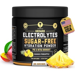 HRDWRK Electrolytes Powder med Magnesium, kalium - Sugar Free Electrolytes Boost Endurance och minskar trötthet med denna elektrolyter Supplement - Maximal Hydration - Keto Friendly