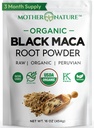 Organisk, Raw Peruvian Black Maca Root Powder - Premium USDA-certifierad, idealisk för män och kvinnor, öka träningen, förbättra muskelåterhämtning, icke-GMO, Vegan Superfood, 16 oz