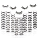 50 Pairs 5 Styles MUSELASH False eyelashes set professional 100% Handmade natural, glamorous, demi wispies, volume multipacks, cotton band, 10 Pairs Eyes Lashes Each