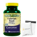 Spring Valley Valerian Root 500 mg, Vegetarian Capsules, 100 Count, Natural Relaxation & Calmness - Set By Basket Goods