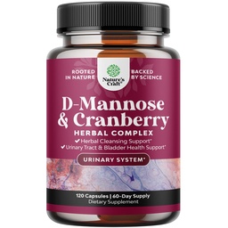 D Mannose med Cranberry Supplement - Potent D Mannose 1000mg kapslar för njurförsvarsstöd och rengöring och urinvägshälsa för kvinnor och män - Bladder Health Supplement för vuxna - 120 greve