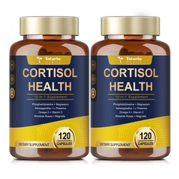 Totaria Cortisol Supplement med Ashwagandha,Magnesium,Rhodiola Rosea,L Theanine, Hormone Balance for Women Mood, Focus, Sleep Support 120 Vegan Capsules (Pack of 2)