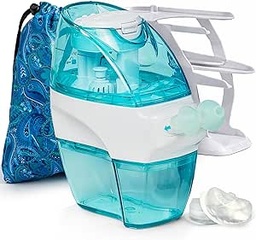 Navage Deluxe Bundle Nasal Irrigation System - Saline Nasal Rinse Kit med 1 Nose Cleaner, 30 Salt Pods, Paisley Travel Bag och 1 Countertop Caddy