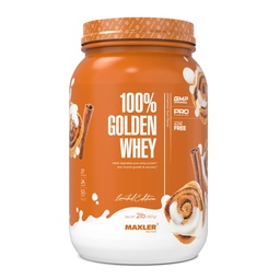 Maxler 100% Golden Whey Protein - 24g Protein per servering - Premium Whey Protein Powder för Pre Post Workout - Fast-Absorbing Whey Concentrate, Isolate & Hydrolysate Blend - Cinnamon Bun 2 lbs